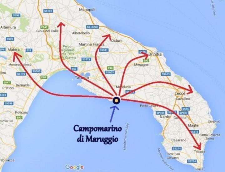 Casa Gialla Mare Del Salento Maruggio Eksteriør billede
